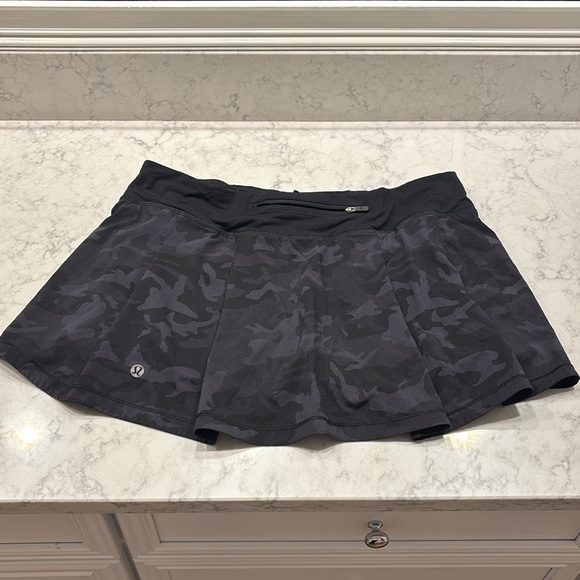 Lululemon Pace Rival Skirt Skort 13" Incognito Camo Multi Grey Black Women’s 10 - Picture 5 of 10